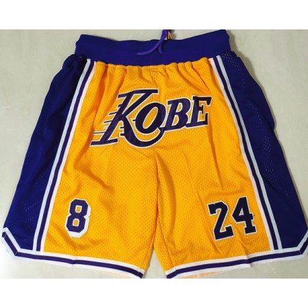 Homme Los Angeles Lakers Kobe Shorts à poche M002 Swingman